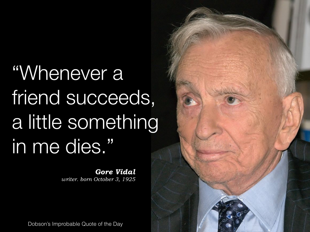 Gore Vidal, writer, born October 3, 1925