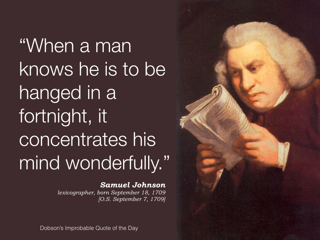 Samuel Johnson, lexicographer, born September 18, 1709