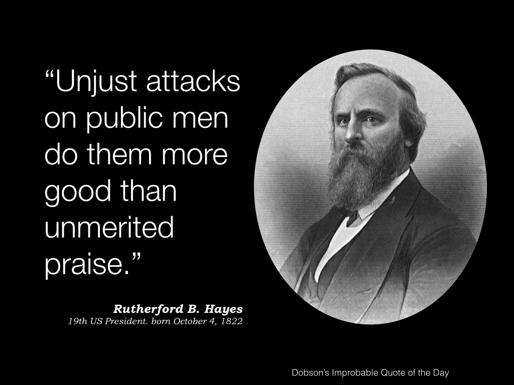 Rutherford B. Hayes, 19th US President, born October 4, 1822