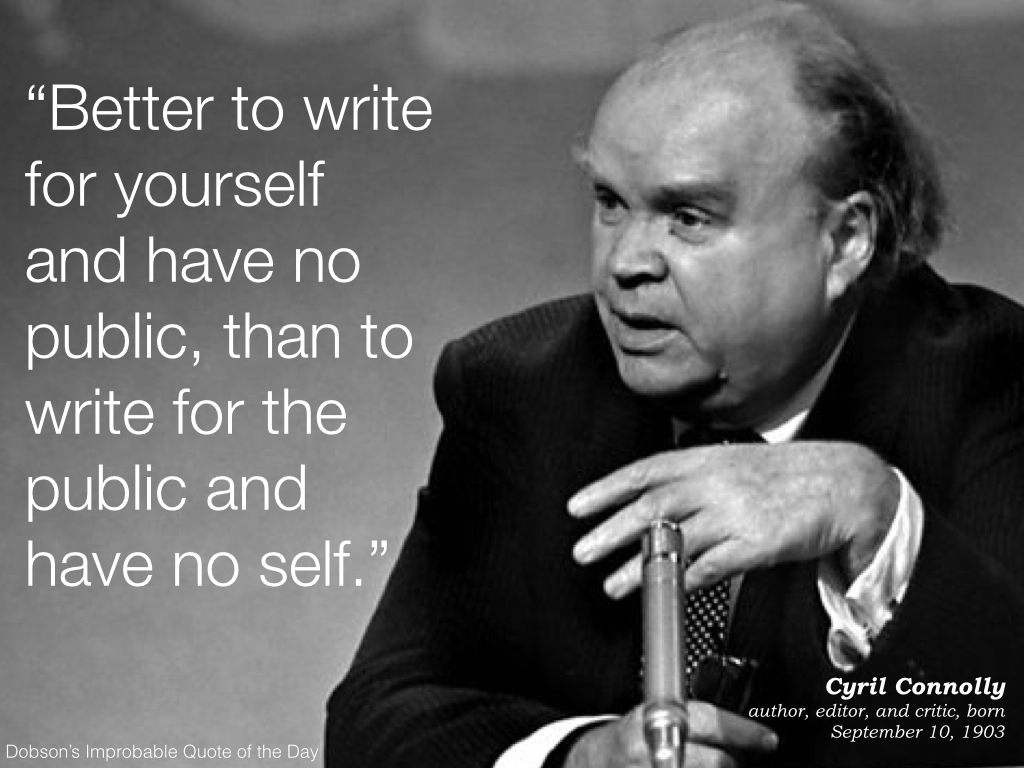 Cyril Connolly, author, editor, and critic, born September 10, 1903