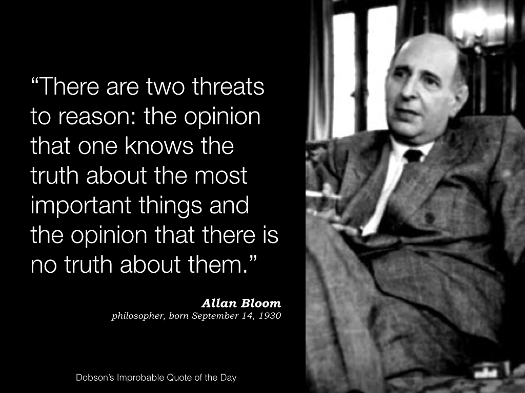 Allan Bloom, philosopher, born September 14, 1930