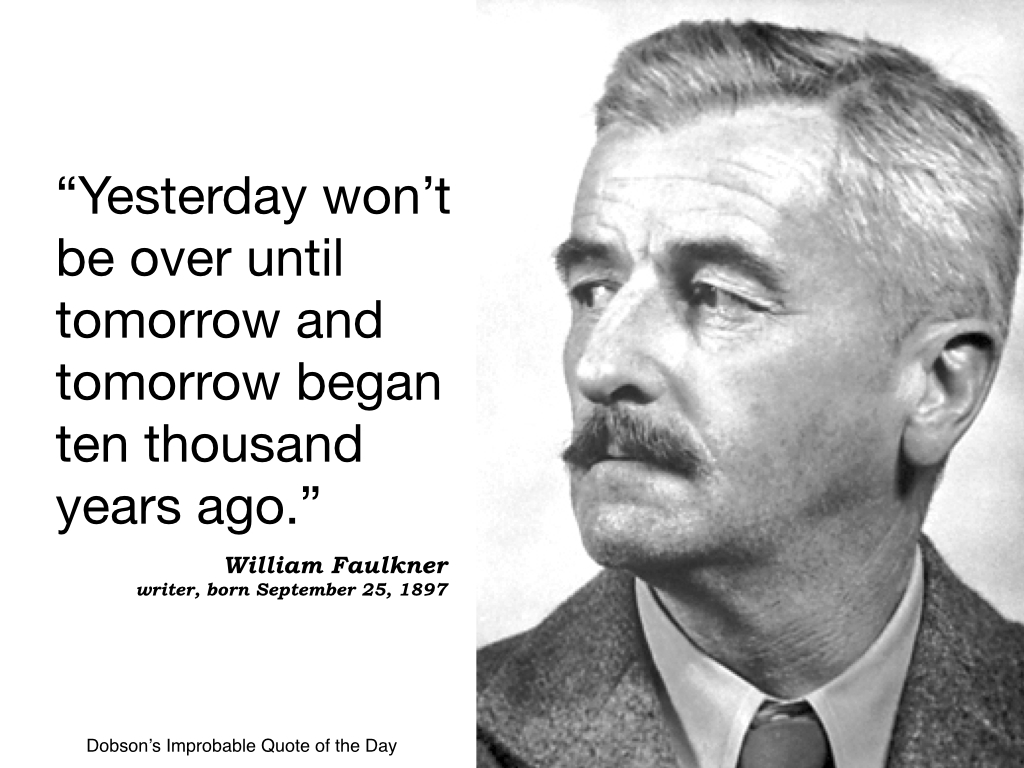 William Faulkner, writer, born September 25, 1897